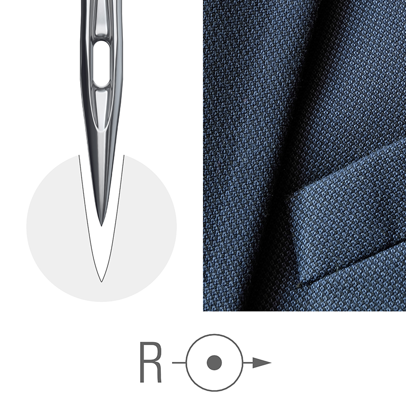 Regular round point piercing woven fabric, Groz-Beckert cloth point R